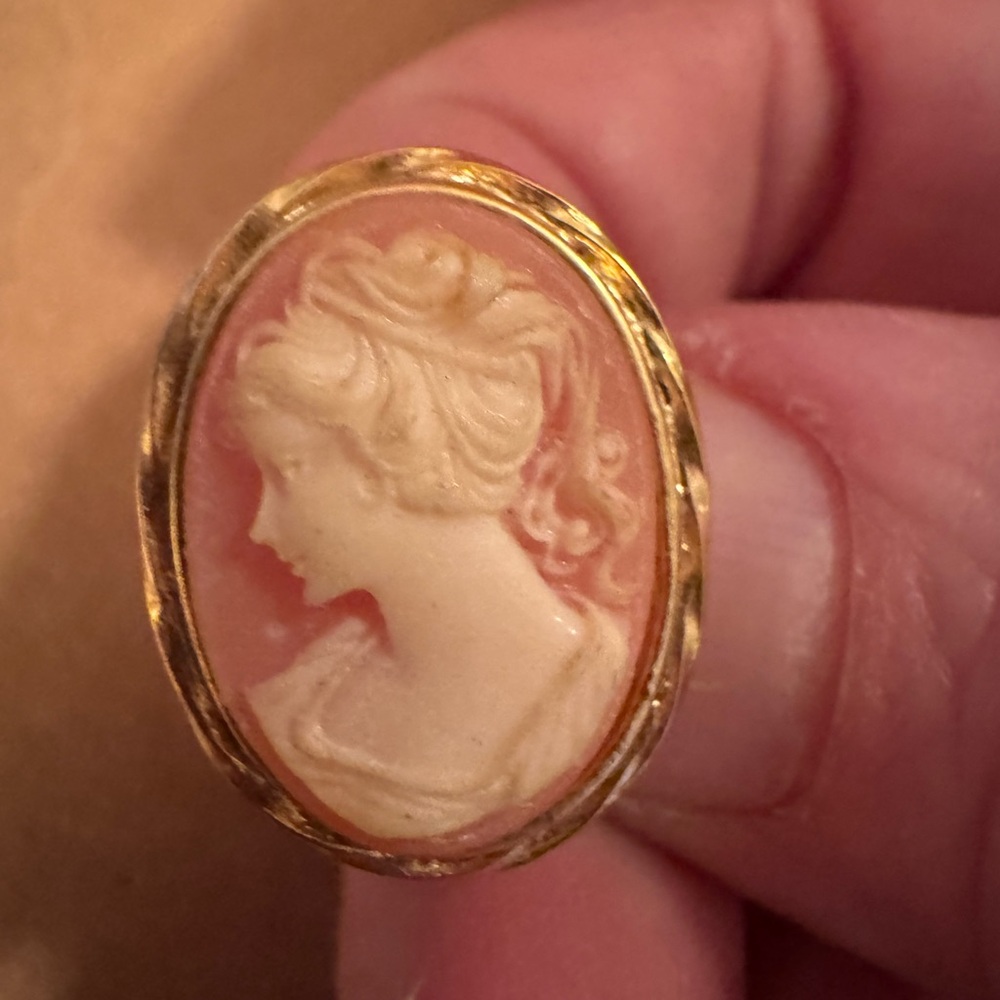 Bundle 3 for $10. Gold tone and Cream Cameo broach